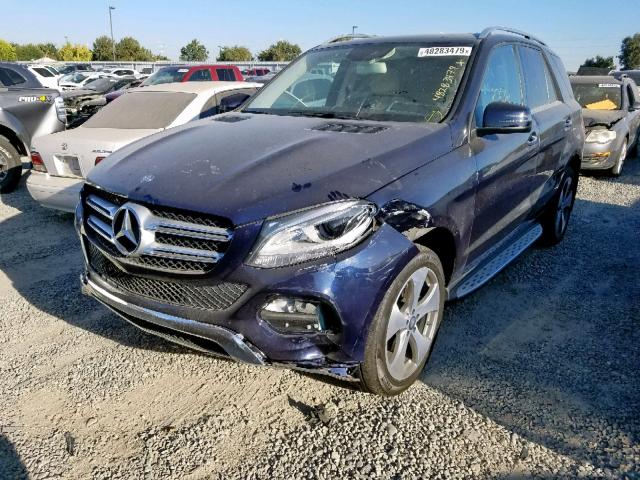 4JGDA5HB9GA649541 - 2016 MERCEDES-BENZ GLE 350 4M BLUE photo 2