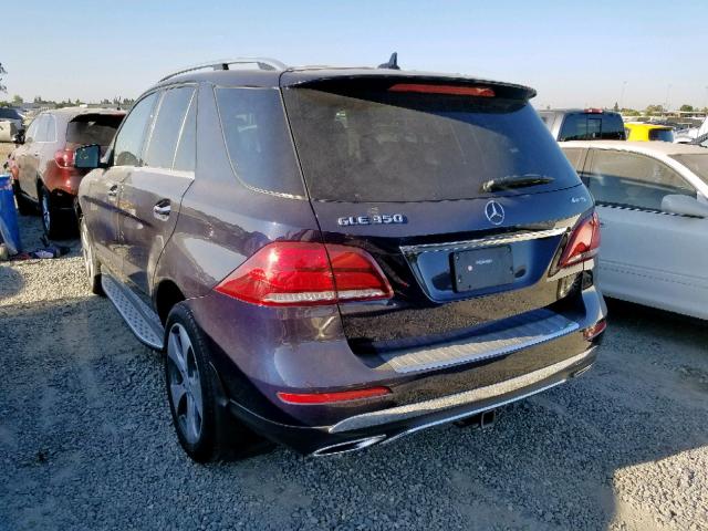 4JGDA5HB9GA649541 - 2016 MERCEDES-BENZ GLE 350 4M BLUE photo 3