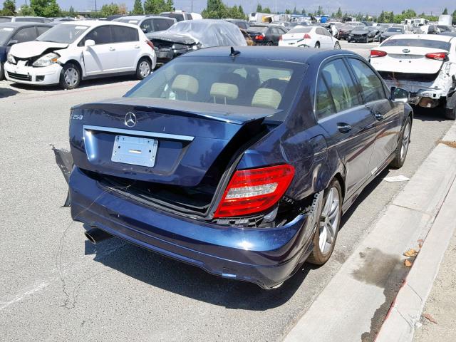 WDDGF4HB9EG161851 - 2014 MERCEDES-BENZ C 250 BLUE photo 4