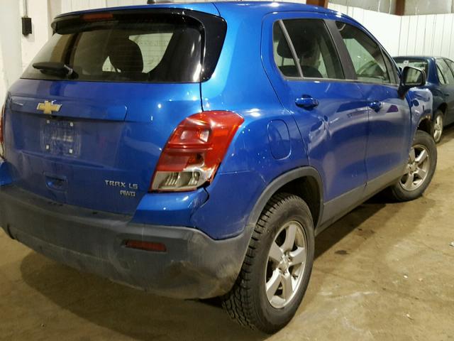 KL7CJPSB9FB151169 - 2015 CHEVROLET TRAX 1LS BLUE photo 4