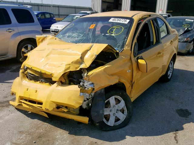 KL1TD56677B128753 - 2007 CHEVROLET AVEO BASE ყვითელი ფოტო 2