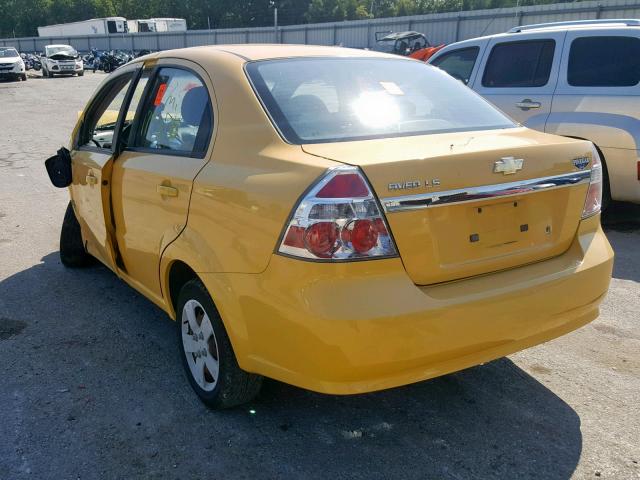 KL1TD56677B128753 - 2007 CHEVROLET AVEO BASE ყვითელი ფოტო 3