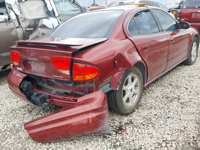 1G3NF52E61C121464 - 2001 OLDSMOBILE ALERO GLS RED photo 4