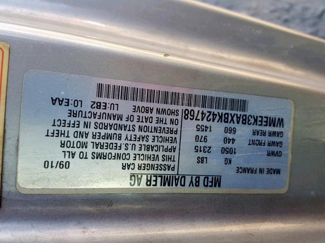 WMEEK3BAXBK424768 - 2011 SMART FORTWO PAS 蓝色 照片 10