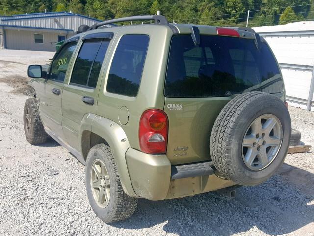 1J4GL38K12W292748 - 2002 JEEP LIBERTY RE GREEN photo 3