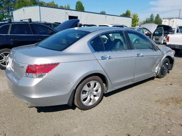 1HGCP36828A033371 - 2008 HONDA ACCORD EXL SILVER photo 4