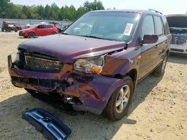 5FNYF28368B000321 - 2008 HONDA PILOT SE MAROON photo 2