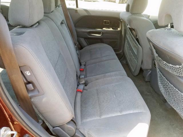 5FNYF28368B000321 - 2008 HONDA PILOT SE MAROON photo 6