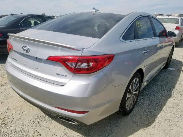 5NPE34AF6FH084781 - 2015 HYUNDAI SONATA SPO SILVER photo 4