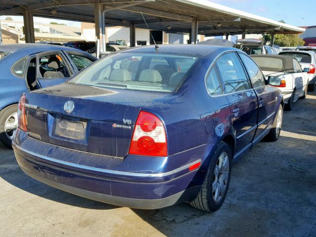 WVWTH63BX2P294801 - 2002 VOLKSWAGEN PASSAT GLX BLUE photo 4