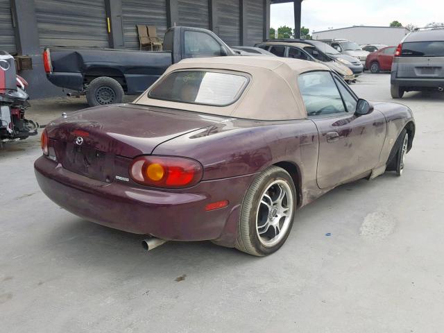 JM1NB3534Y0149205 - 2000 MAZDA MX-5 MIATA MAROON photo 4