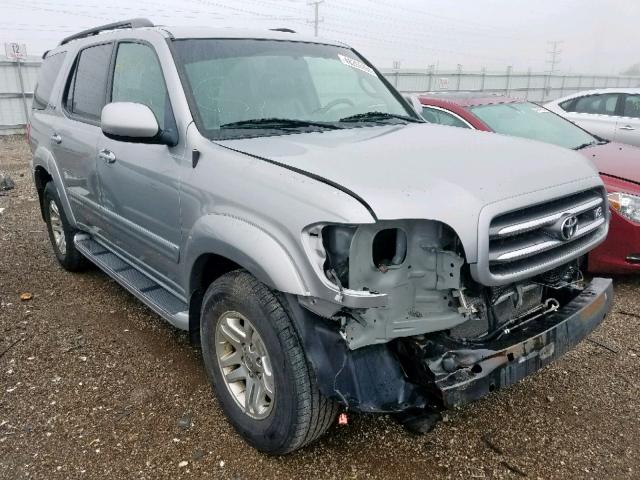 5TDZT38A44S228972 - 2004 TOYOTA SEQUOIA SILVER photo 1