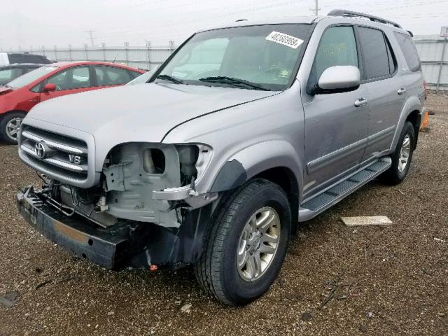 5TDZT38A44S228972 - 2004 TOYOTA SEQUOIA SILVER photo 2