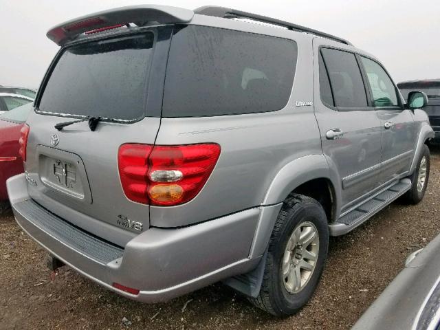 5TDZT38A44S228972 - 2004 TOYOTA SEQUOIA SILVER photo 4