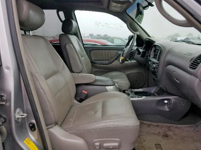 5TDZT38A44S228972 - 2004 TOYOTA SEQUOIA SILVER photo 5