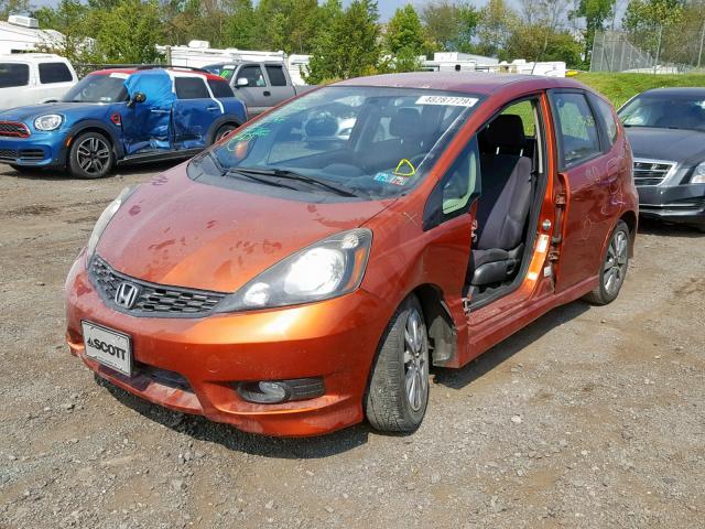 JHMGE8H58CC016575 - 2012 HONDA FIT SPORT ORANGE photo 2