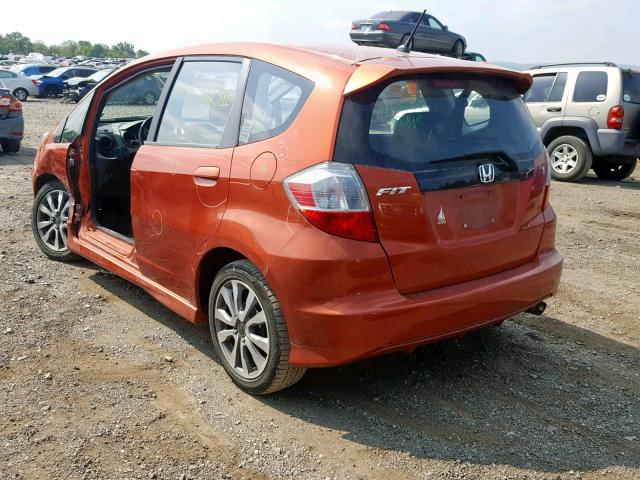 JHMGE8H58CC016575 - 2012 HONDA FIT SPORT ORANGE photo 3