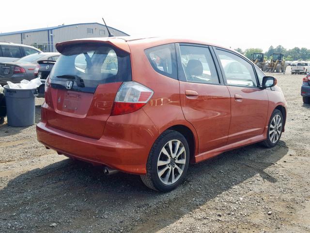 JHMGE8H58CC016575 - 2012 HONDA FIT SPORT ORANGE photo 4