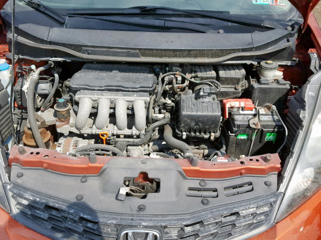 JHMGE8H58CC016575 - 2012 HONDA FIT SPORT ORANGE photo 7