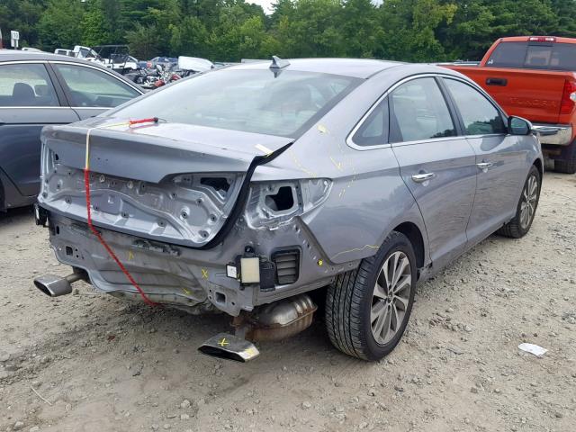 5NPE34AF3FH253526 - 2015 HYUNDAI SONATA SPO GRAY photo 4