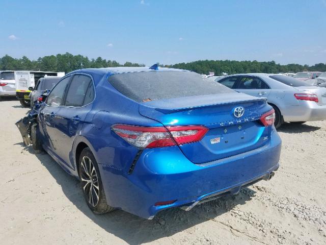 4T1B11HK1KU178394 - 2019 TOYOTA CAMRY L BLUE photo 3