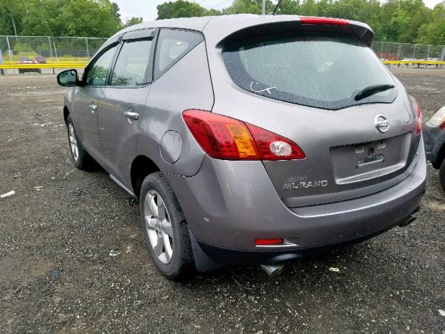 JN8AZ18U79W010904 - 2009 NISSAN MURANO S GRAY photo 3