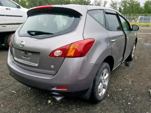 JN8AZ18U79W010904 - 2009 NISSAN MURANO S GRAY photo 4