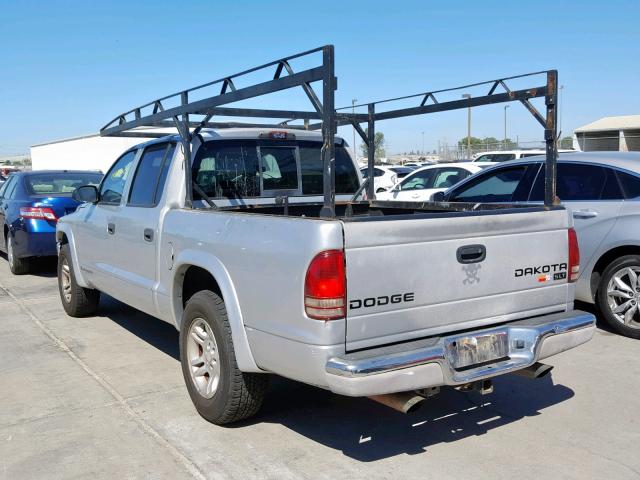 1D7HL48X33S282717 - 2003 DODGE DAKOTA QUA SILVER photo 3