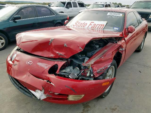 JT8UZ30C0S0047890 - 1995 LEXUS SC 400 RED photo 2