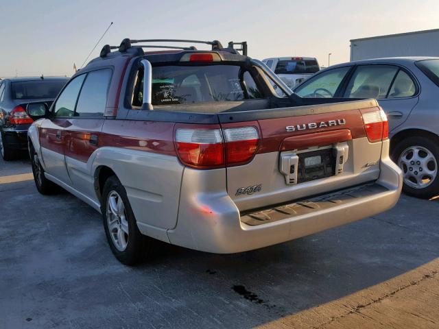 4S4BT62C237113417 - 2003 SUBARU BAJA SPORT BURGUNDY photo 3