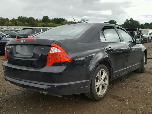 3FAHP0HAXCR120412 - 2012 FORD FUSION SE BLACK photo 4