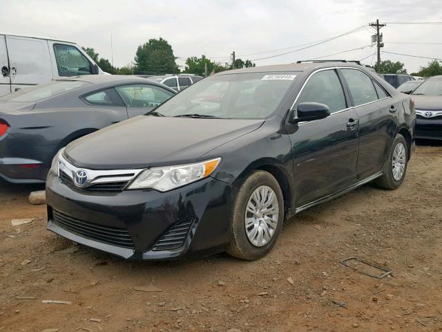 4T1BD1FK4EU097243 - 2014 TOYOTA CAMRY HYBR BLACK photo 2