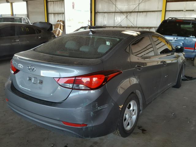 5NPDH4AE3EH501471 - 2014 HYUNDAI ELANTRA SE GRAY photo 4