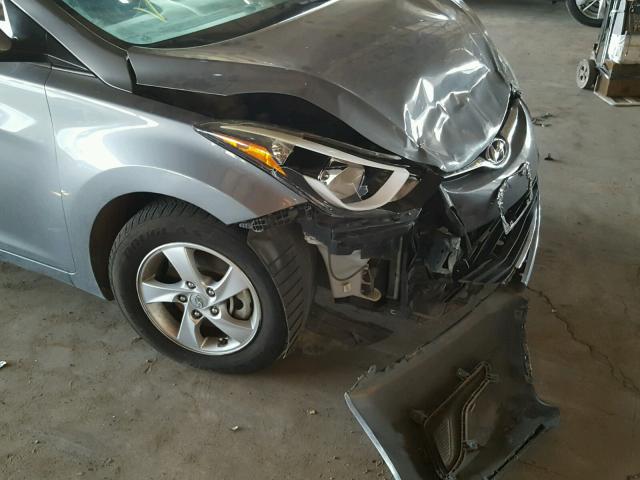 5NPDH4AE3EH501471 - 2014 HYUNDAI ELANTRA SE GRAY photo 9