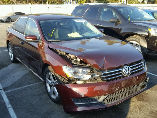 1VWBP7A38CC102734 - 2012 VOLKSWAGEN PASSAT SE BURGUNDY photo 1