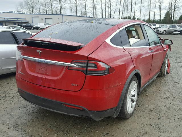 5YJXCBE2XHF034343 - 2017 TESLA MODEL X RED photo 4