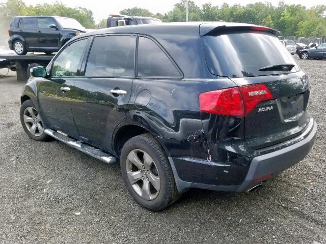 2HNYD28577H528248 - 2007 ACURA MDX SPORT BLACK photo 3