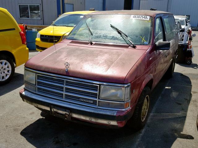 2B4FK4539LR595744 - 1990 DODGE CARAVAN SE BURGUNDY photo 2