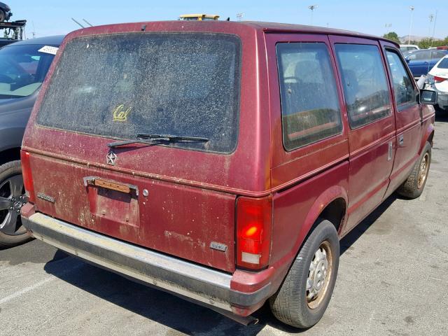 2B4FK4539LR595744 - 1990 DODGE CARAVAN SE BURGUNDY photo 4