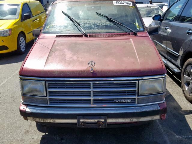 2B4FK4539LR595744 - 1990 DODGE CARAVAN SE BURGUNDY photo 9