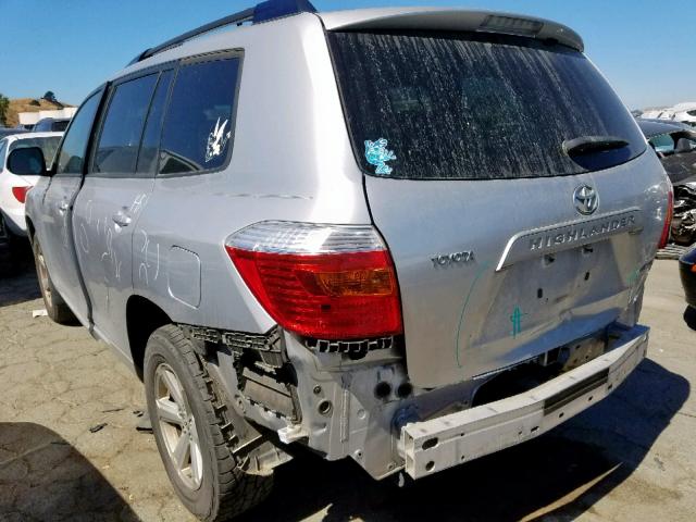 JTEES41A382028403 - 2008 TOYOTA HIGHLANDER SILVER photo 3