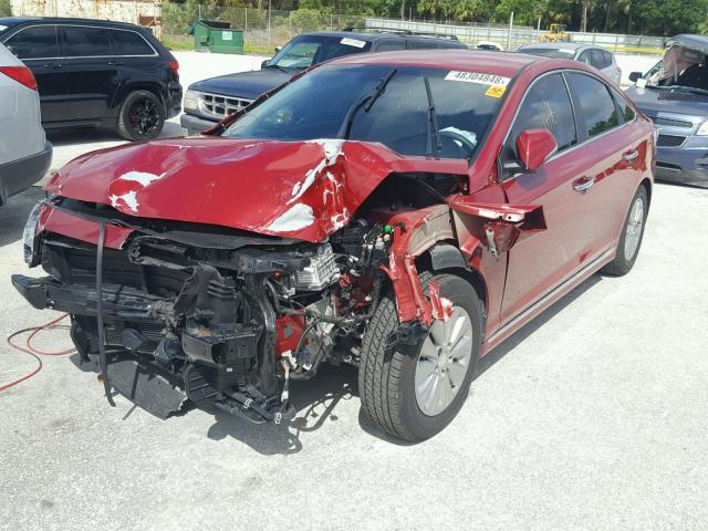 KMHE24L17GA010665 - 2016 HYUNDAI SONATA HYB RED photo 2