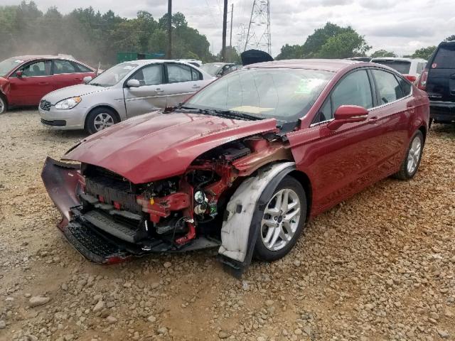 3FA6P0H79GR338729 - 2016 FORD FUSION SE RED photo 2