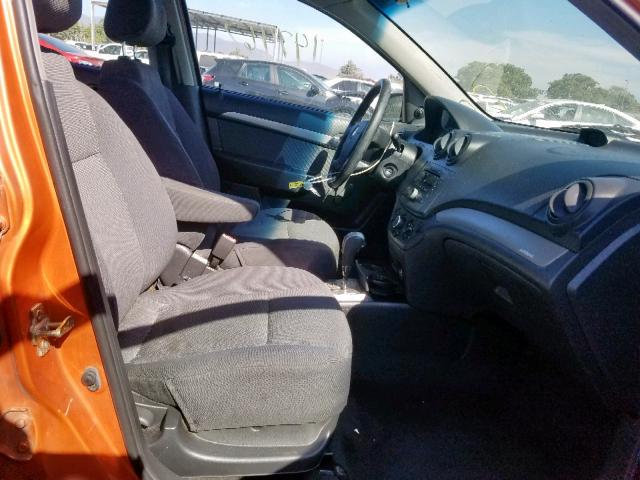 KL1TD56697B040190 - 2007 CHEVROLET AVEO BASE Narıncı foto 5
