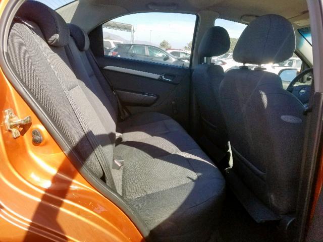 KL1TD56697B040190 - 2007 CHEVROLET AVEO BASE Narıncı foto 6