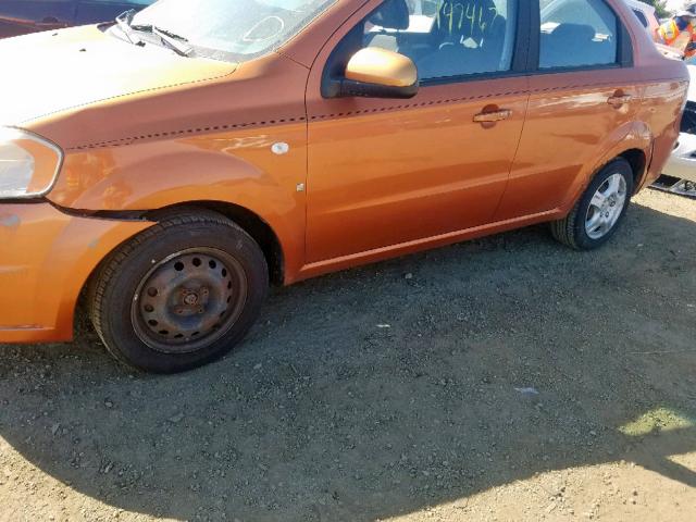KL1TD56697B040190 - 2007 CHEVROLET AVEO BASE Narıncı foto 9