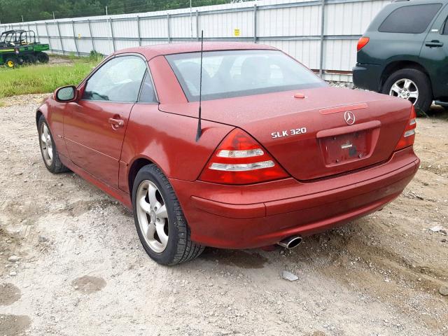 WDBKK65F11F187779 - 2001 MERCEDES-BENZ SLK 320 RED photo 3