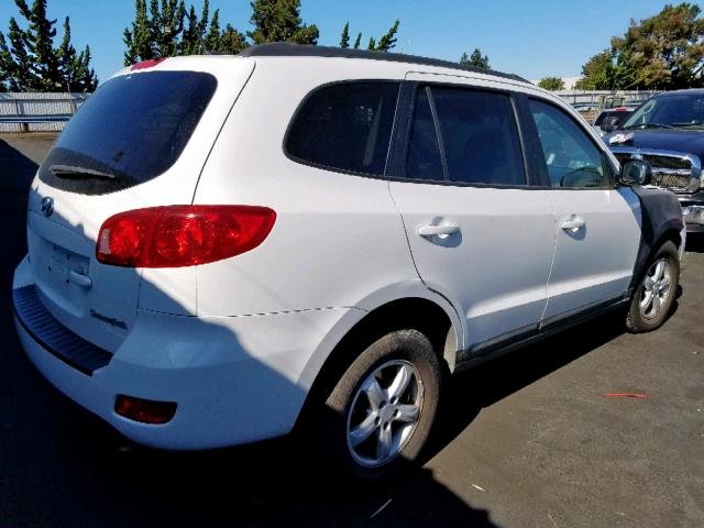 5NMSG13D08H145656 - 2008 HYUNDAI SANTA FE G WHITE photo 4