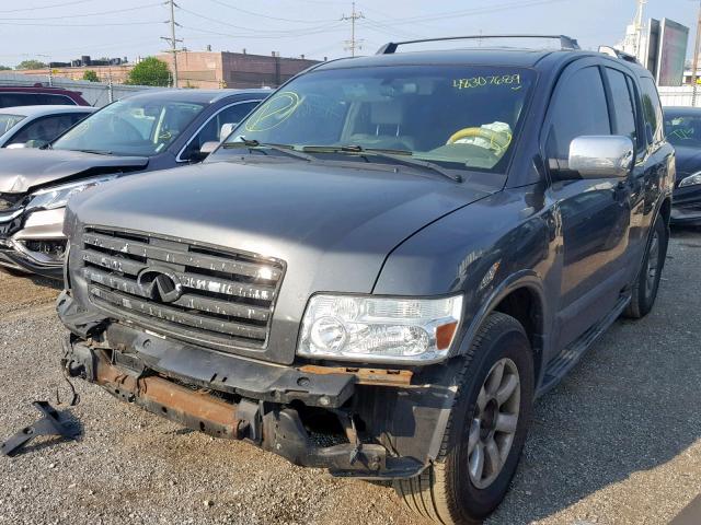 5N3AA08C84N809743 - 2004 INFINITI QX56 GRAY photo 2