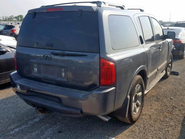 5N3AA08C84N809743 - 2004 INFINITI QX56 GRAY photo 4